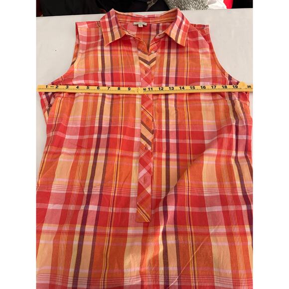 Talbots Dress Women 16 Plaid Sleeveless button - Picture 7 of 11